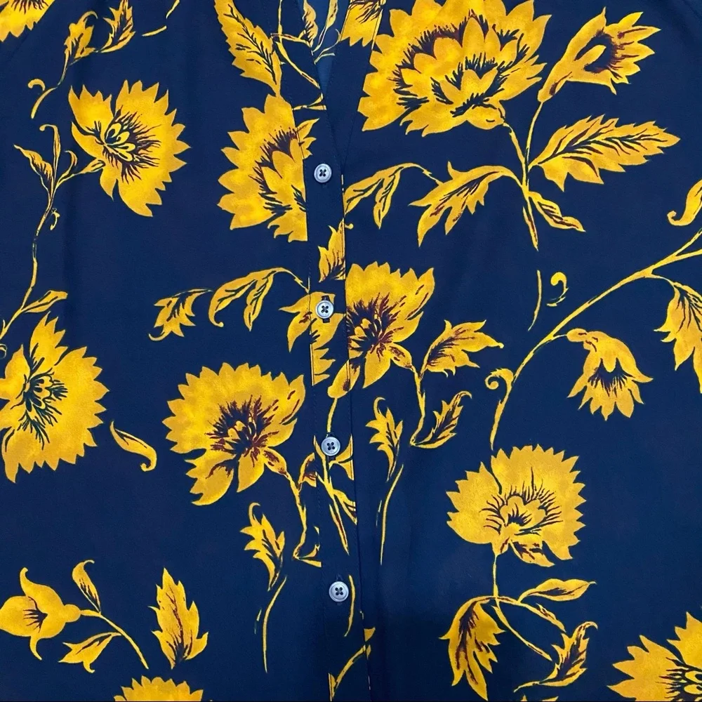 J. Crew button raglan floral top